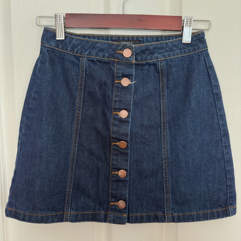 Denim Button-Up Skirt